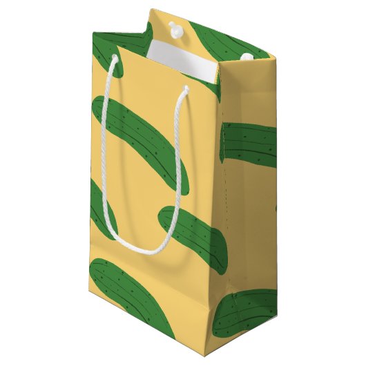 キュウリ漬け野菜好きの食べ物ユーモア スモールペーパーバッグ (正面アングル)