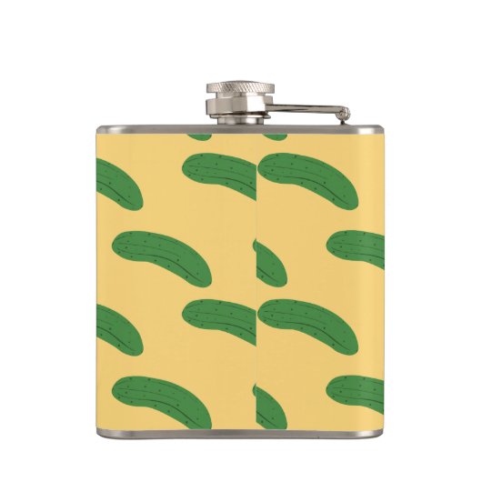 キュウリ漬け野菜好きの食べ物ユーモア フラスク (裏面)