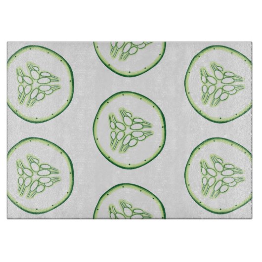 キュウリ薄切り模様 カッティングボード (正面)