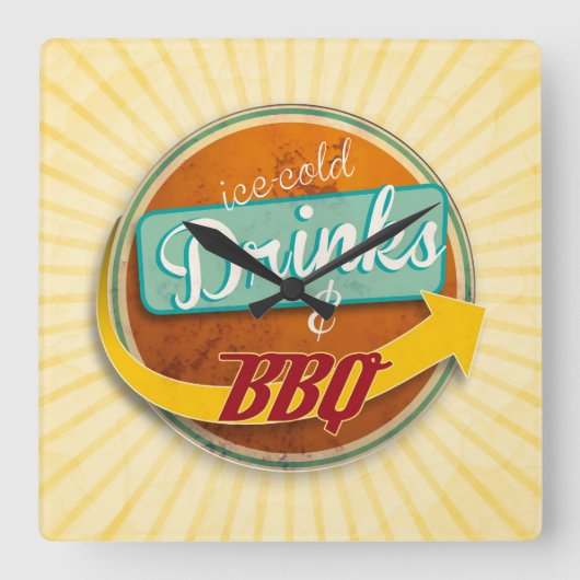 キュシェヌールim 50er – ジャールスタイル スクエア壁時計 (正面)