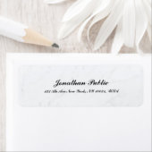 キュッシブ文字ホワイトマーブルモダンシンプルテンプレート ラベル (インサイチュ)