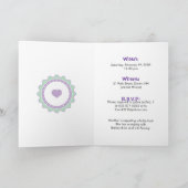 キュティエトートベビーシャワー招待状 – ピンク/グリーン 招待状 (内部)