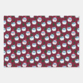 キュテストリトルイェティ休日ギフトラッパー–3色 ラッピングペーパーシート (正面)