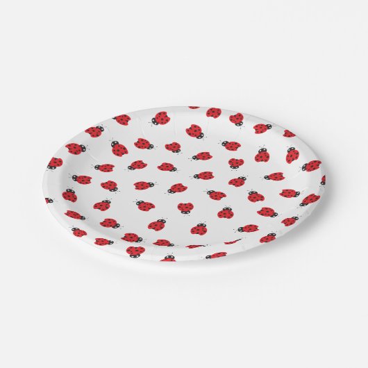 キュテストリトルレディバグ子供の誕生日パーティー ペーパープレート (アングル)