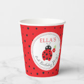 キュテストリトルレディバグ子供の誕生日パーティー 紙コップ (裏面)