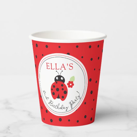 キュテストリトルレディバグ子供の誕生日パーティー 紙コップ (正面)
