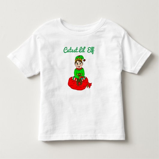 キュテストリル小妖精や小人クリスマス トドラーTシャツ (正面)