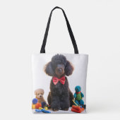 キュドリーブラックプードルチェニールトートバッグ トートバッグ (裏面)