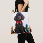 キュドリーブラックプードルチェニールトートバッグ トートバッグ (クローズアップ)