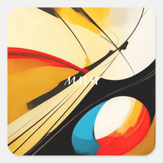 キュバシー抽象デザイン スクエアシール (正面)