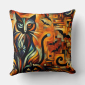 キュビズムのハロウィーン猫 クッション (裏面)