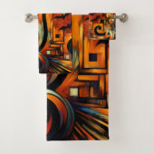 キュビズムのハロウィーン猫 バスタオルセット (インサイチュ)