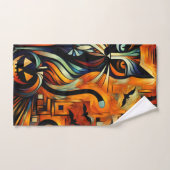 キュビズムのハロウィーン猫 バスタオルセット (ハンドタオル)