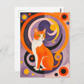 キュビズムの猫芸術と色彩 ポストカード (正面/裏面)