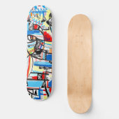 キュビズム少年スケートボードデッキ スケートボード (正面)