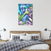 キュビズム風の湖の顔のキャンバスプリント - 絵画 キャンバスプリント (インサイチュ (寝室))