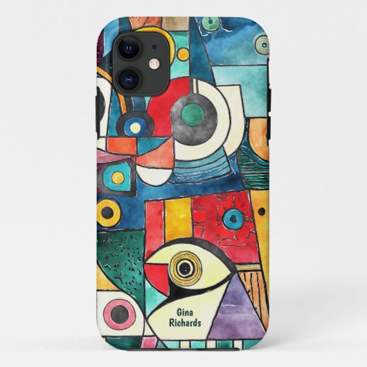 キュビズム デザイン スーツケース Case-Mate iPhoneケース (裏面)