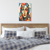 キュビモダンスポートレート幾何壁アートキャンバス キャンバスプリント (インサイチュ (寝室))