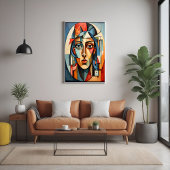 キュビモダンスポートレート幾何壁アートポスター ポスター