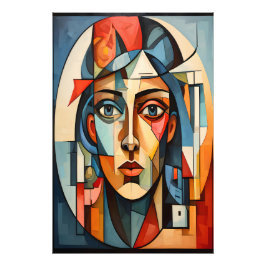 キュビモダンスポートレート幾何学壁画写真 フォトプリント           