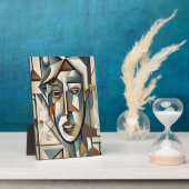 キュビモダンスポートレート抽象芸術アート フォトプラーク (側面)