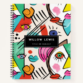 キュビモダンス抽象芸術アート女性顔 ノートブック