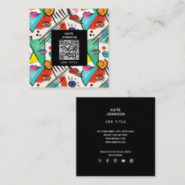 キュビモダンム抽象芸術女子アート顔アート スクエア名刺