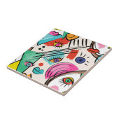 キュビモダンム抽象芸術女子アート顔アート タイル (側面)