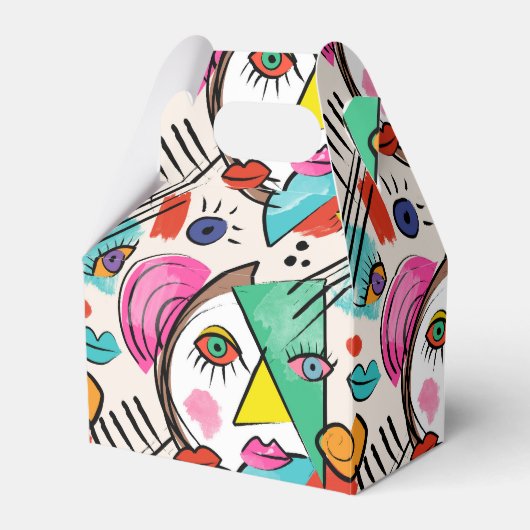 キュビモダンム抽象芸術女子アート顔アート フェイバーボックス (正面サイド)