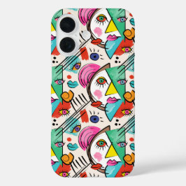 キュビモダンム抽象芸術女子アート顔アート iPhone 16ケース