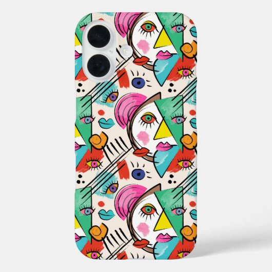 キュビモダンム抽象芸術女子アート顔アート Case-Mate iPhoneケース (裏面)