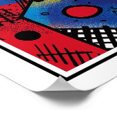 キュビ鮮やかススタイル抽象芸術 ポスター (角)