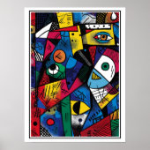 キュビ鮮やかススタイル抽象芸術 ポスター (正面)