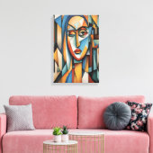 キュビ鮮やかスポートレート抽象芸術幾何学芸術 キャンバスプリント (インサイチュ (リビング))