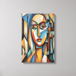 キュビ鮮やかスポートレート抽象芸術幾何学芸術 キャンバスプリント