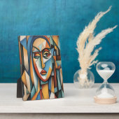 キュビ鮮やかスポートレート抽象芸術幾何学芸術 フォトプラーク (側面)