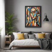 キュビ鮮やかスポートレート抽象芸術幾何学芸術 ポスター