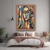 キュビ鮮やかスポートレート抽象芸術幾何学芸術 ポスター