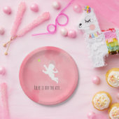 キュピッドテニスハート気球 ペーパープレート (パーティー)