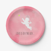 キュピッドテニスハート気球 ペーパープレート (正面)