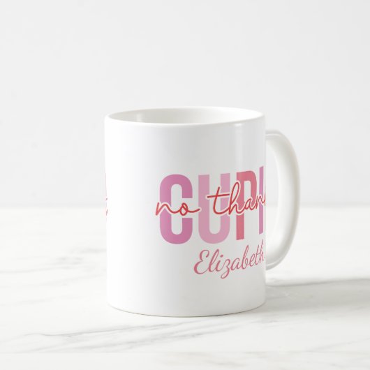 キュピ感謝していッドおもしろい名前をカスタムするバレンタインデー コーヒーマグカップ (正面右)