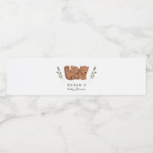 キュブベアツインズベビーシャワー緑 ペットボトルラベル (シングルラベル)