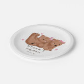 キュブベアテーマツインズガールズベビーシャワー ペーパープレート (アングル)