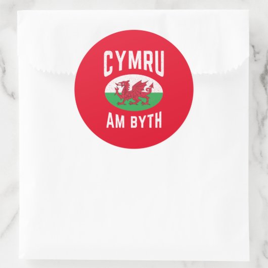 キュムラアムビツウェールズ国旗誇りを持ったウェールズヴィンテージラグビー ラウンドシール (バッグ)