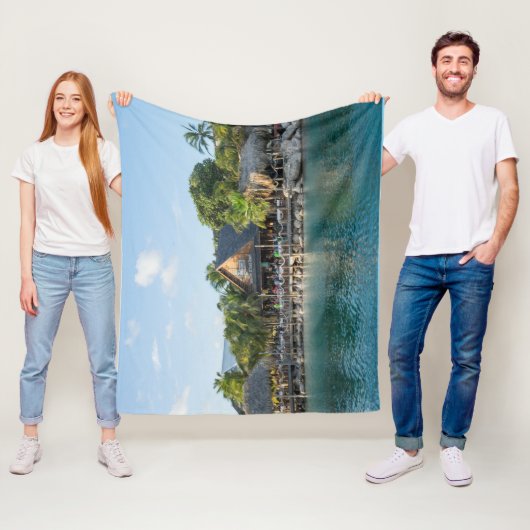 キュラカオシーアクアリウムビーチデザイン フリースブランケット (インサイチュ)