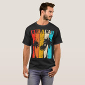 キュラカオヴィンテージパームツリーズサーファーカリブの Tシャツ (正面フル)
