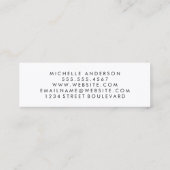 キュラシブ付きミニマリストブルーテクスチャ文字 スキニー名刺 (裏面)