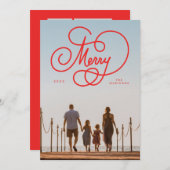 キュラシースクリッメリートフローリッシュフルフォトホリデー シーズンカード (正面/裏面)