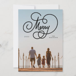 キュラシースクリッメリートフローリッシュフルフォトホリデー シーズンカード