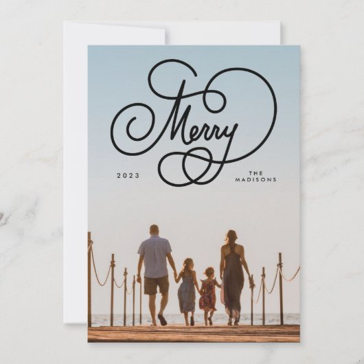 キュラシースクリッメリートフローリッシュフルフォトホリデー シーズンカード (正面)